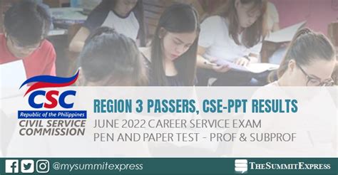 june 2022 civil service exam result|REGION 3 PASSERS: June 2022 Civil Service Exam CSE .